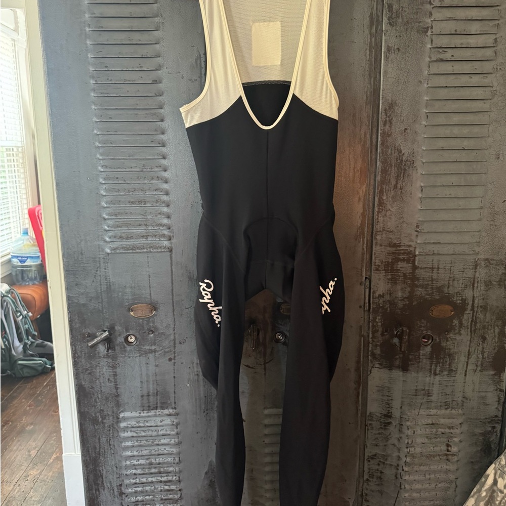Rapha M Black & Cream Cycling Bib Tights